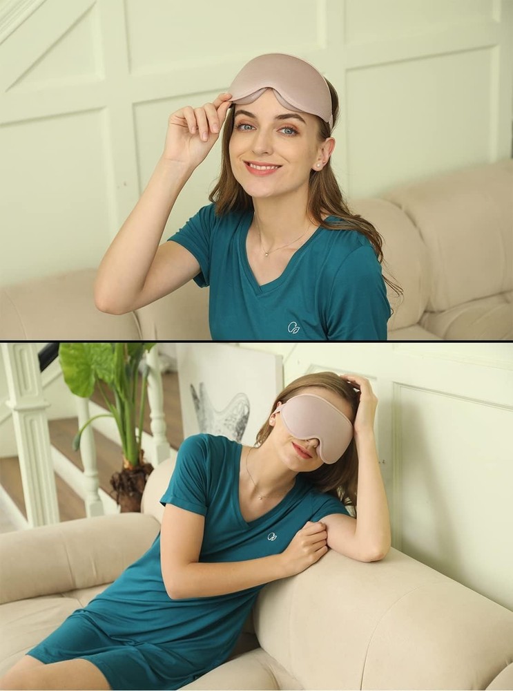 3D Contoured Sleep Mask - 99% Light Blocking, Adjustable & Breathable Pink