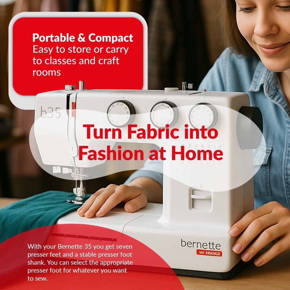 Bernette b35 Mechanical Sewing Machine w/ Accessories ~Serviced!