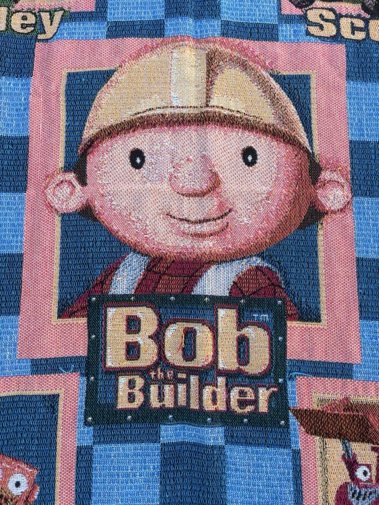 Bob the Builder Throw Blanket Roley Scoop Dizzy Muck Blue Construction