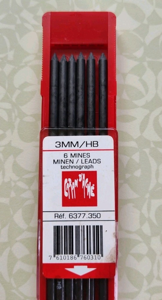 Caran D'ache - Technograph Pencil Refill - 6 Leads Per Pack - 3mm HB Writing