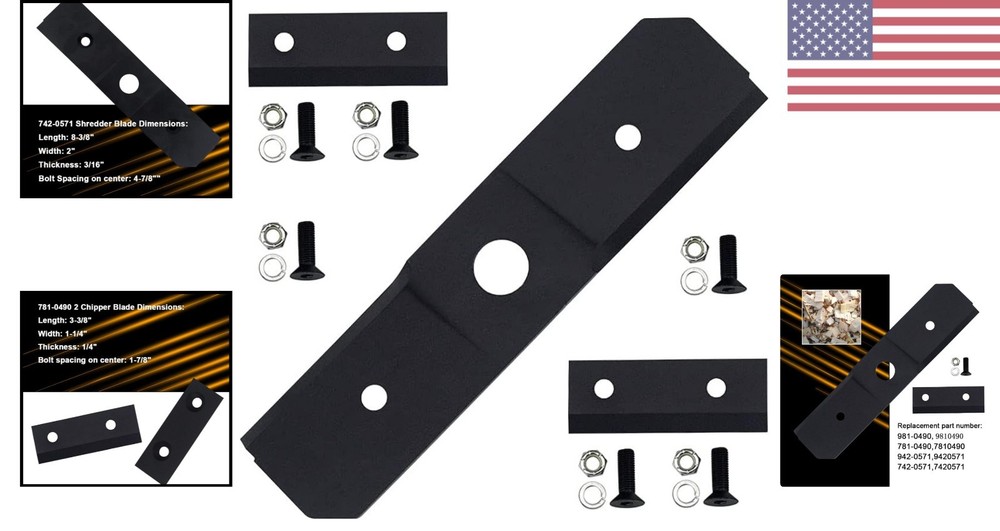 Compact Chipper/Shredder Blades Kit - Compatible with MTD & Troy-Bilt Machines