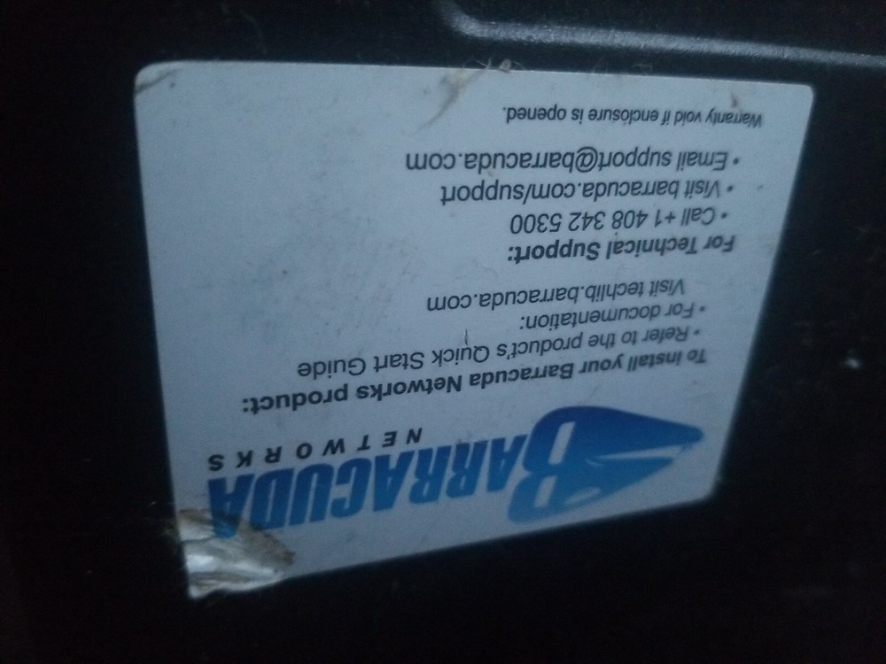 Barracuda Networks BSF300A Email Security Gateway 300 Firewall EL2729