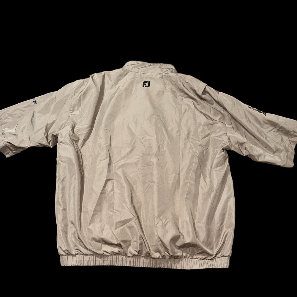 DryJoys By FootJoy golf jacket men Large tan short sleeve pullover windbreaker