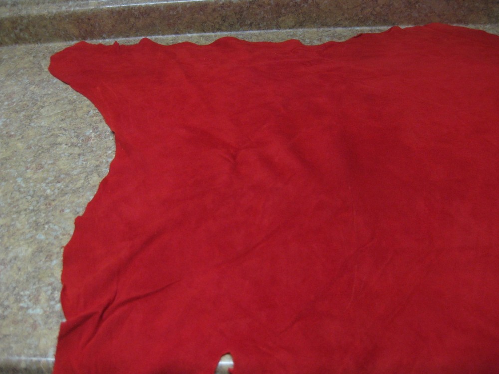 Red Suede Deer Leather #0006750 Row FF