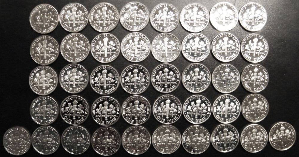 1968 - 2009 S Proof Clad Roosevelt Dime 42 Coins