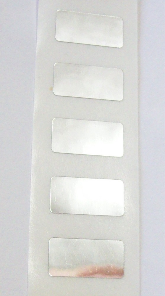 100 Silver Tiny Silver Blank Labels