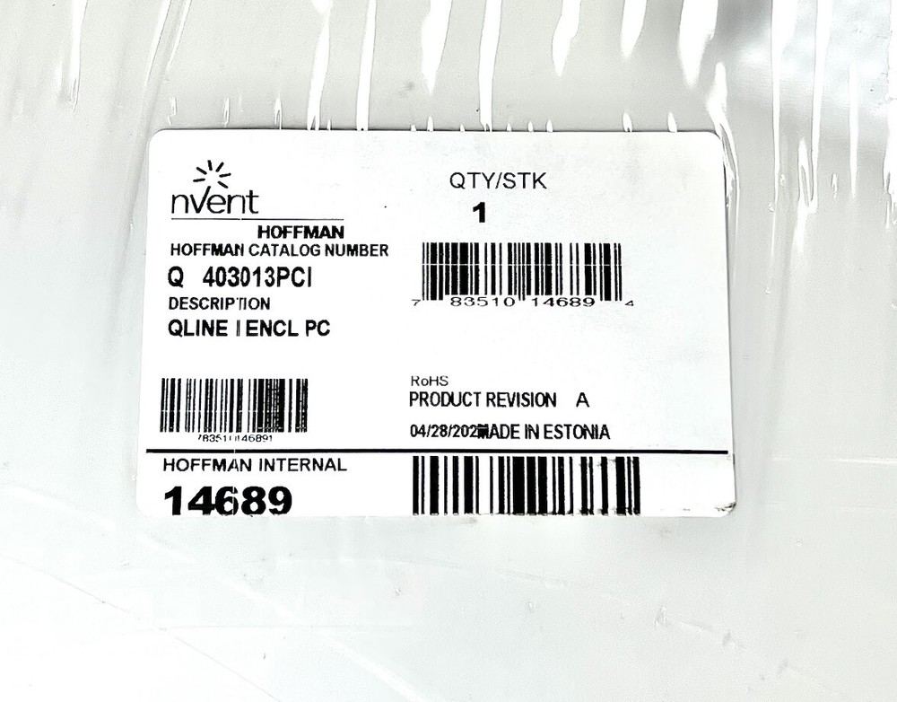 Hoffman Q403013PCI, Control Panel Enclosure, Polycarbonate, OEM