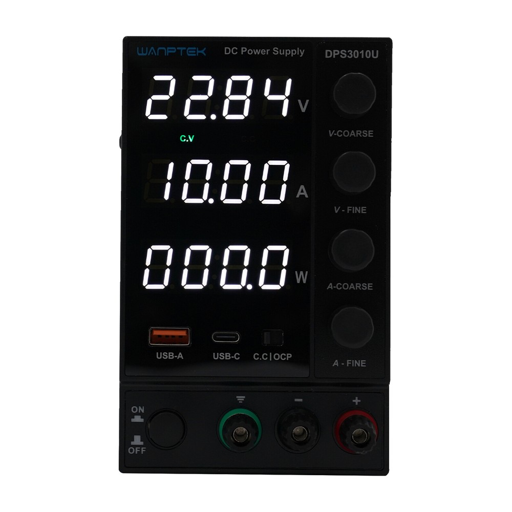 DC 0-30V 0-10A Power Supply Lab Variable Adjustable Regulated Bench Switching