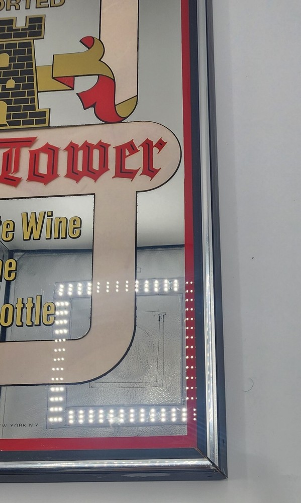 Vintage Black Tower Mirror Sign (Imported Wine)