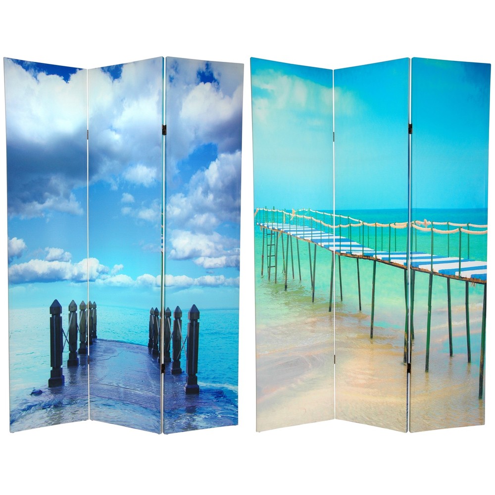 6 ft. Tall Double Sided Ocean Room Divider