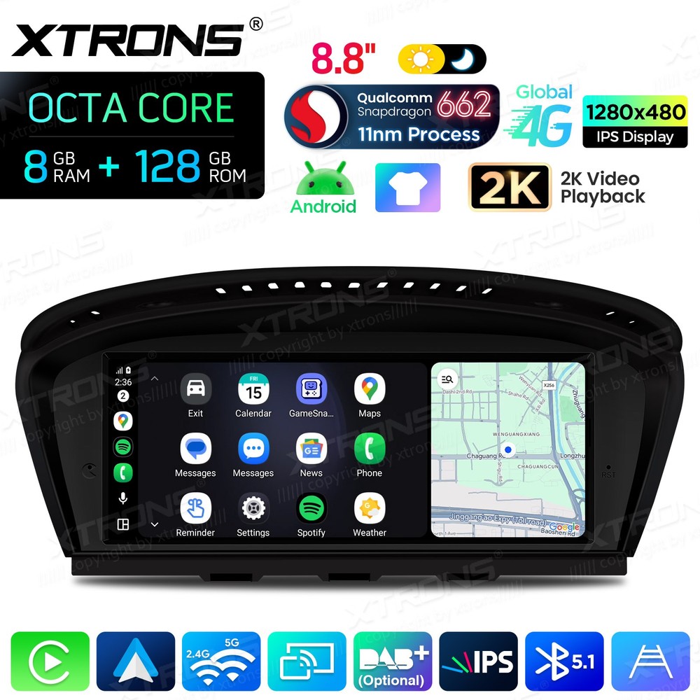 Display Screen for BMW E60/E61/E90/E91/E92/E93 CIC Android 14 8+128G CarPlay 4G