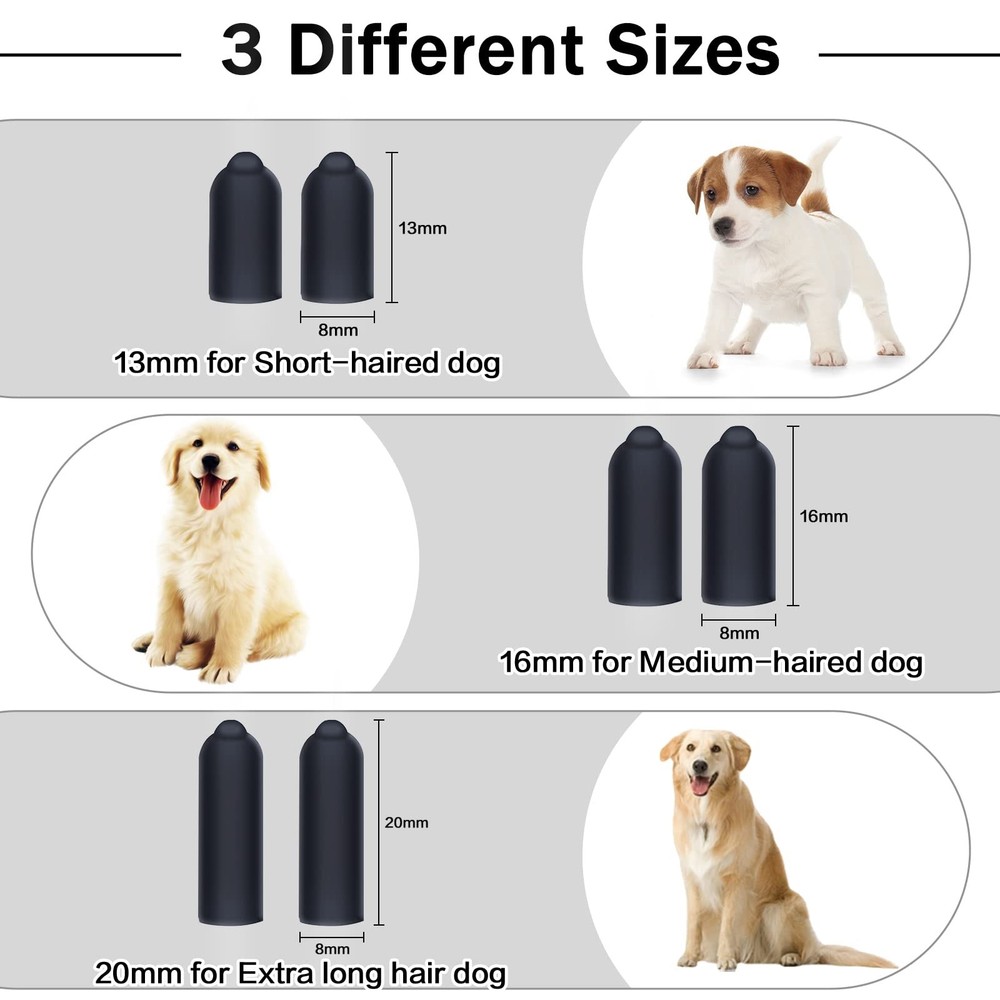 Dog Training Collar Rubber Tips 24 Replacement Silicone Caps for Bark Collars