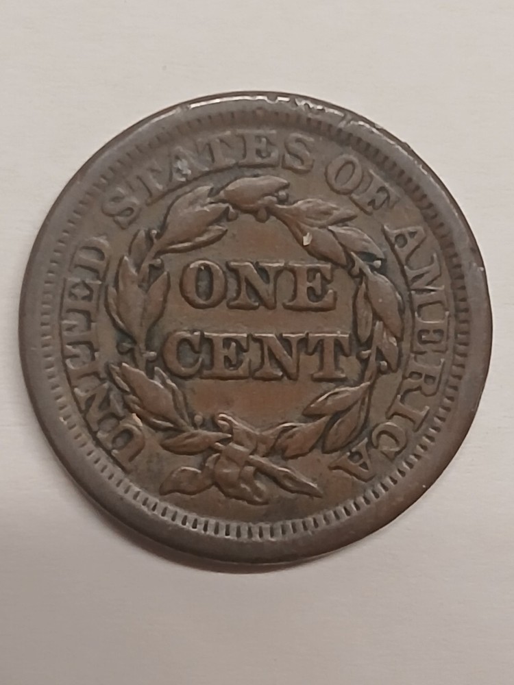 1853 braided hair large cent