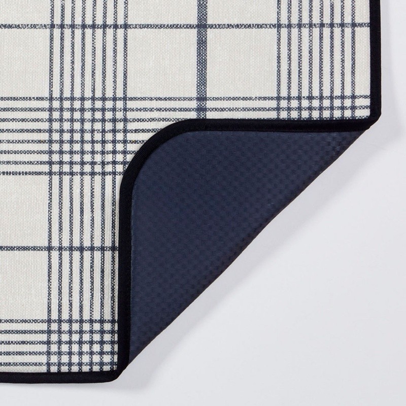 Dish Dry Mat Weston Plaid Absorbent Microfiber Reversible Non-Slip Kitchen Mat