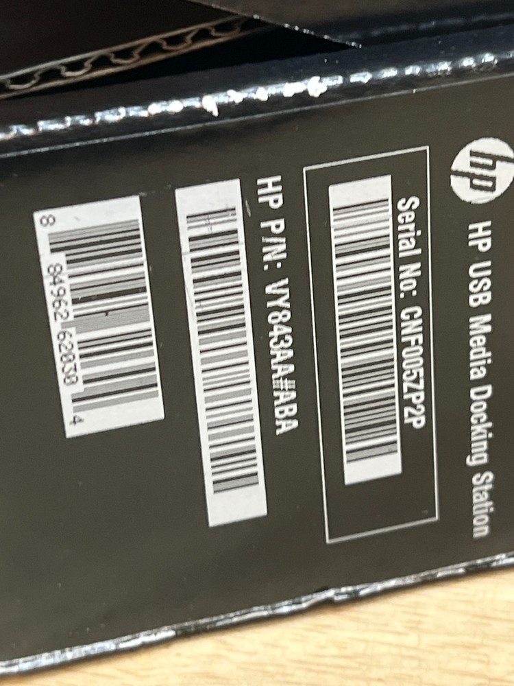 HP USB Notebook Port Replicator Media Docking Station - Tested Vy843aa NOB