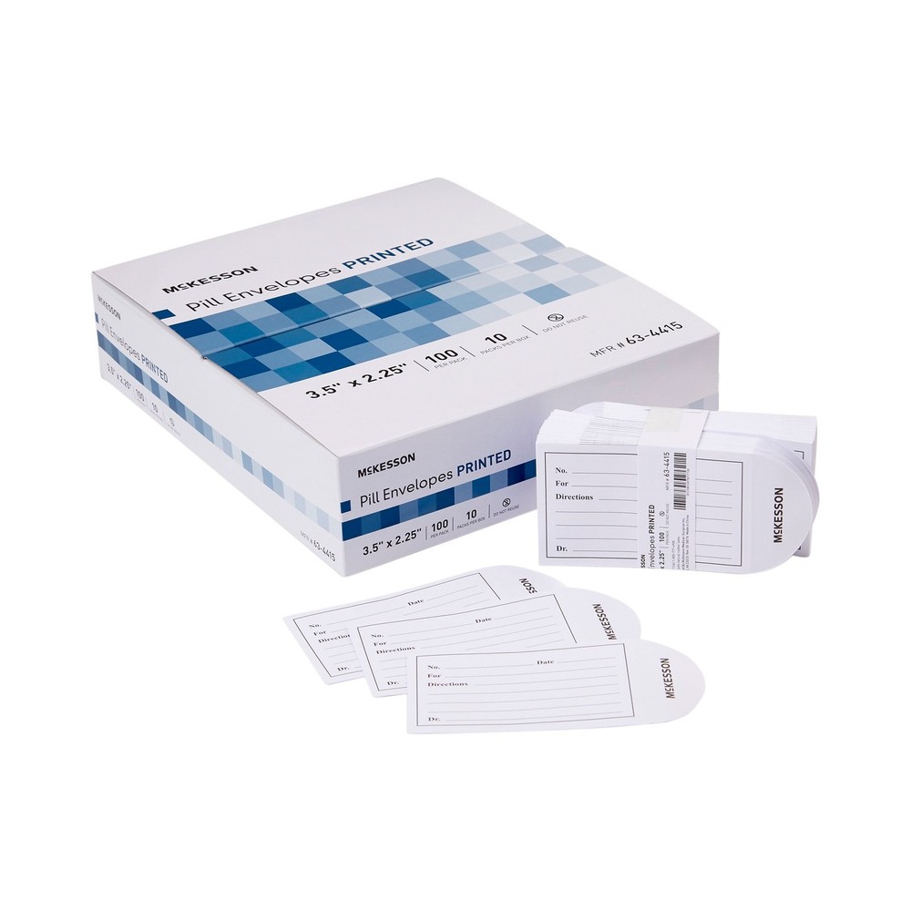 McKesson White Medication Envelope 63-4415 100 per Pack