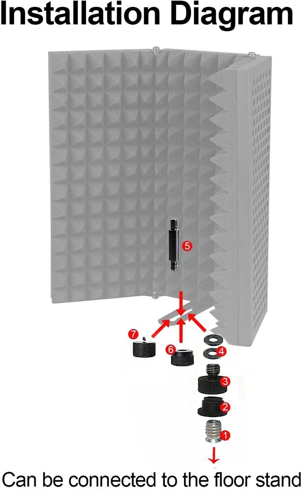 Microphone Isolation Shield, Foldable Mic Sound Absorbing Foam Equipment