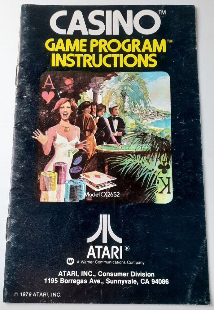 Atari 2600 1979 Casino Game Program Instructions