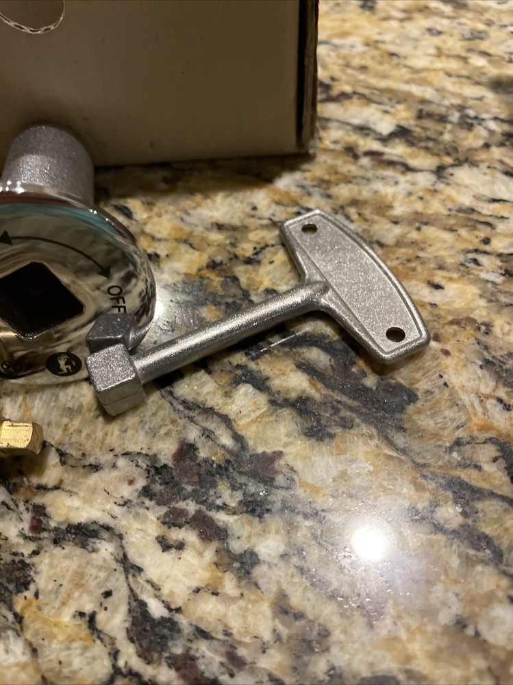 Log Lighter Valve Kit 1/2" Angle Pattern B&K Brass/chrome Plated