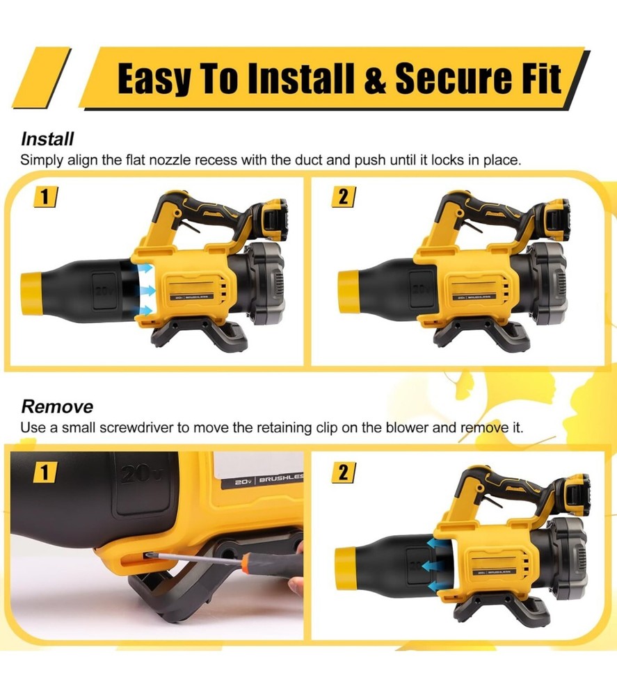 Compact Short Nozzle For DeWalt 20V DCBL722 Leaf Blower