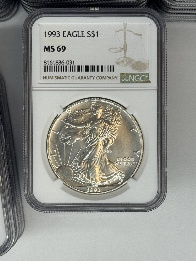 1993 - P - NGC - MS69 - $1 Silver Eagle