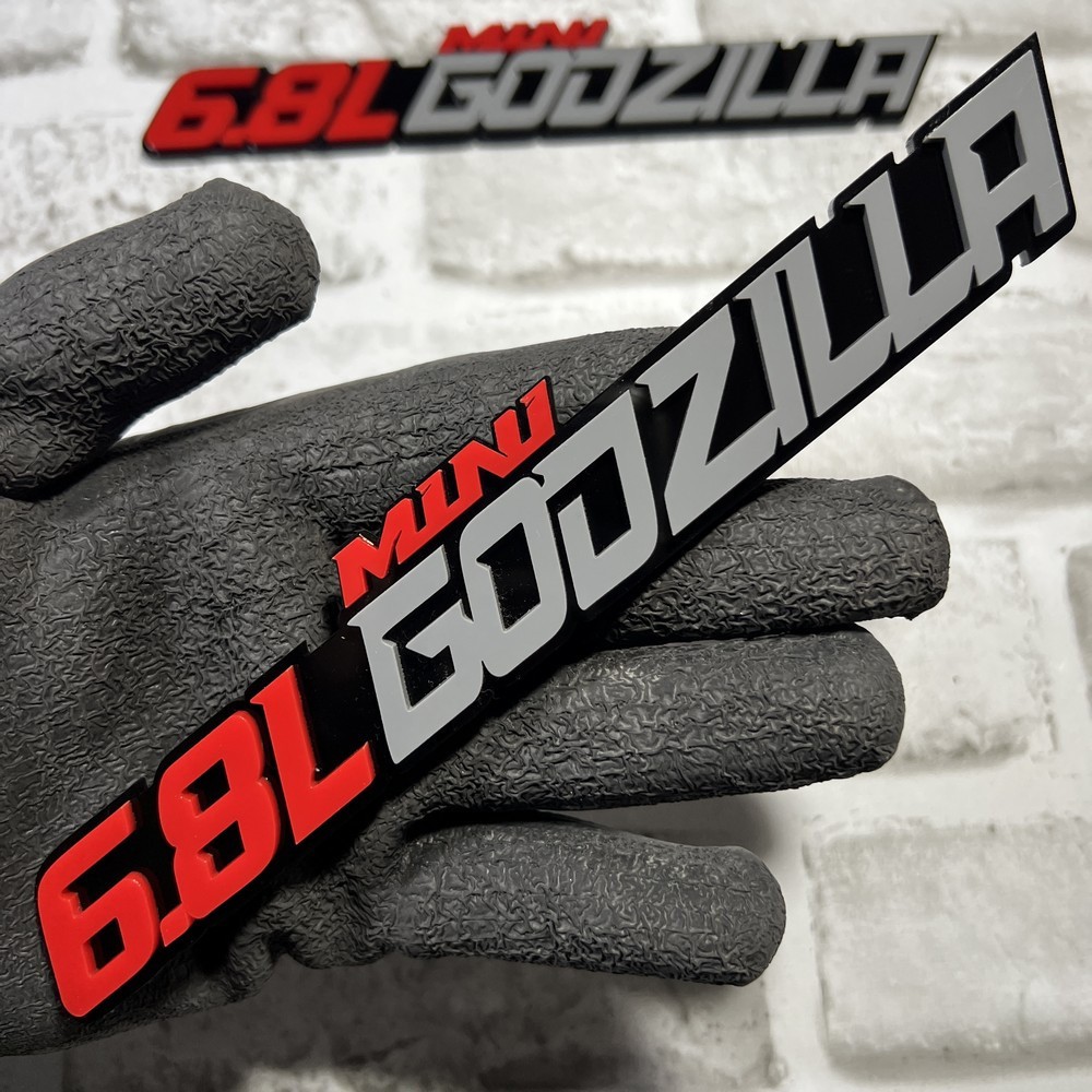 2PCS for 6.8L Minizilla Godzilla Engine Emblems  Multicolor Fender 3D Acrylic