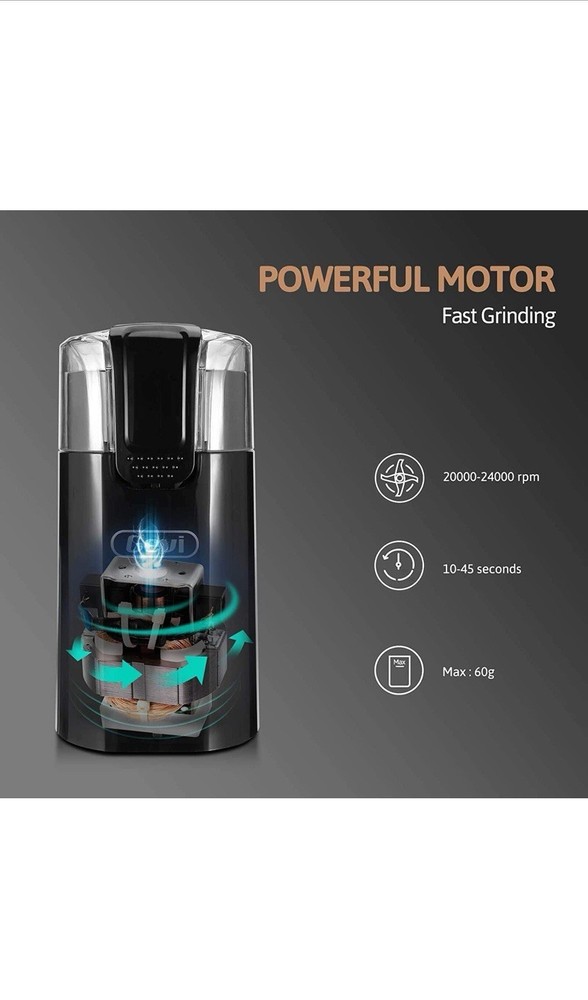 Gevi One-Touch Button Electric Coffee Grinder Coffee Bean Grinder for Coffee