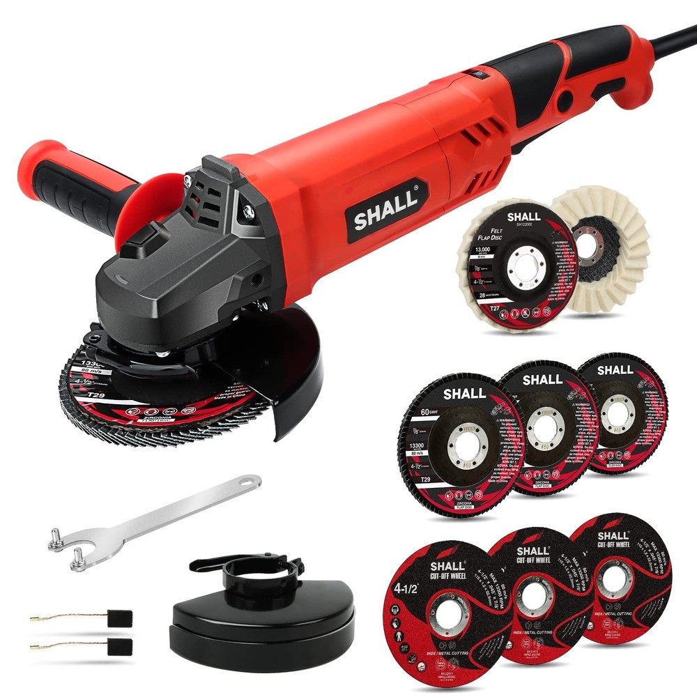 SHALL Angle Grinder Tool 7.5Amp 4-1/2 Inch, 6-Variable-Speed Grinders Power T...