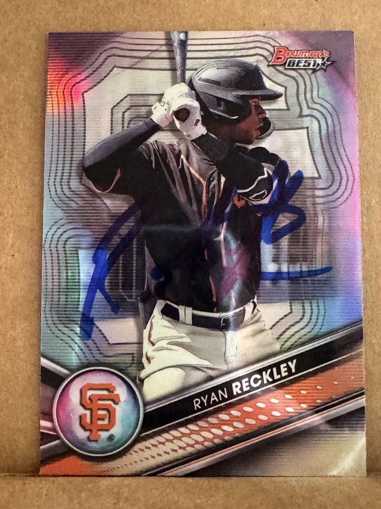 2022 BOWMAN’S BEST RYAN RECKLEY AUTOGRAPHED IP CARD GIANTS