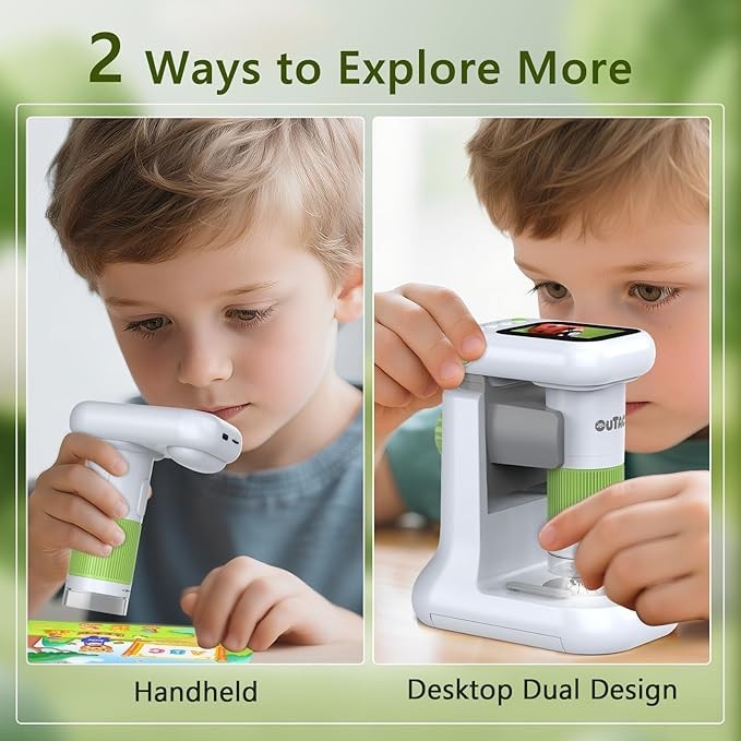Microscope for Kids, 1000X 3 in 1 Desktop & Handheld Digital Microscope, 1080P