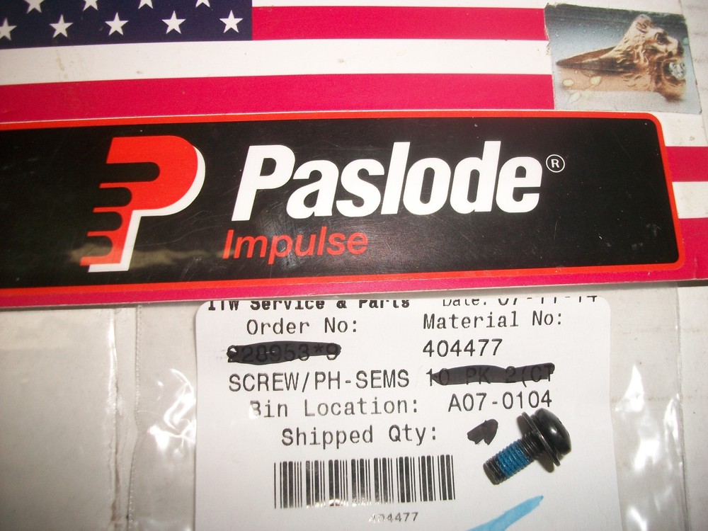 Paslode  Part # 404477  SCREW/PH-SEMS