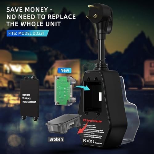 30A RV Surge Protector with Replaceable Module & Extra 30A 10000J+Module