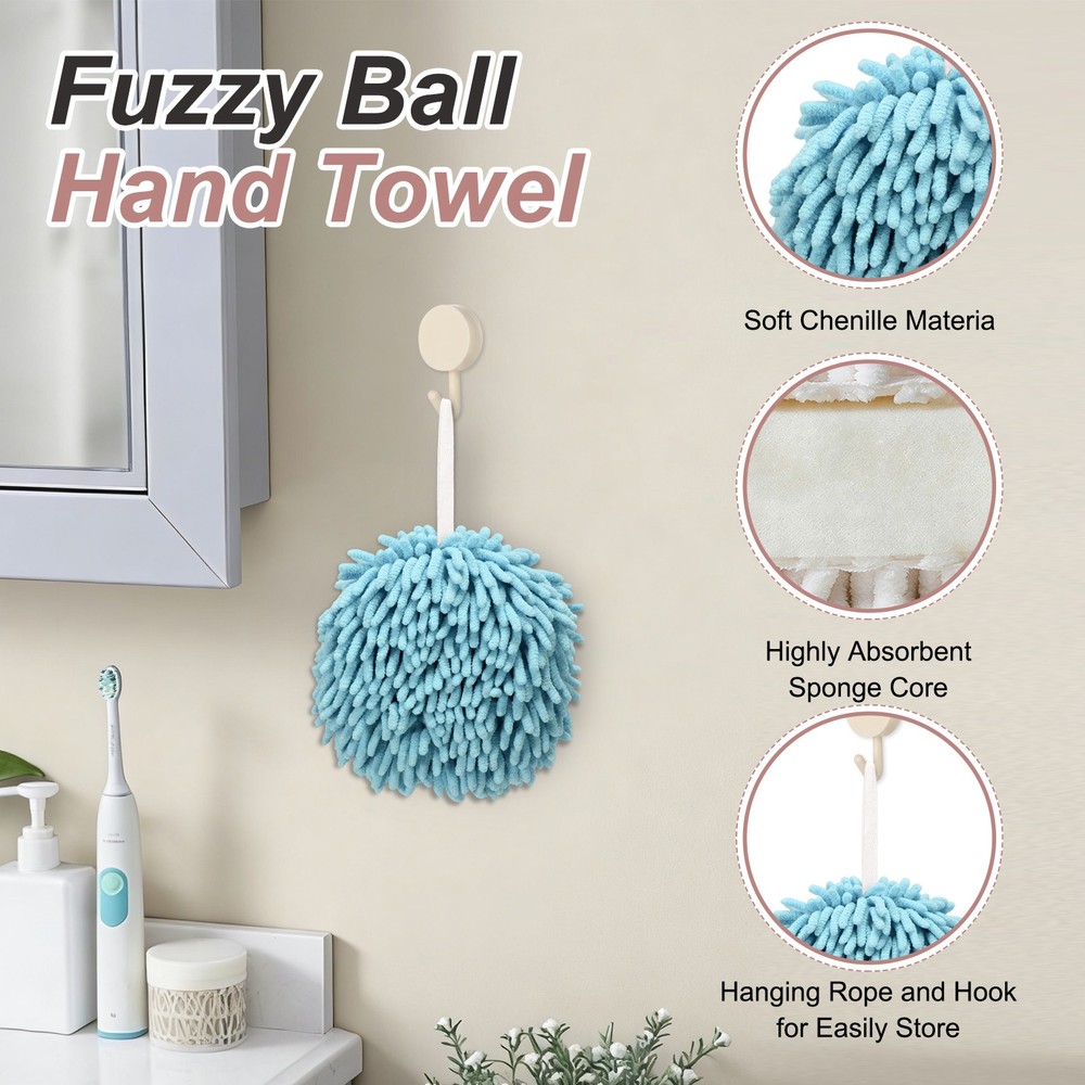 Hairy Ball Hand Towel with Ring, Celestial