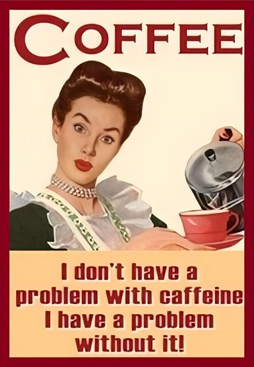 Coffee I Don't Have A Problem With Caffeine I Have A Problem Without It MAGNET