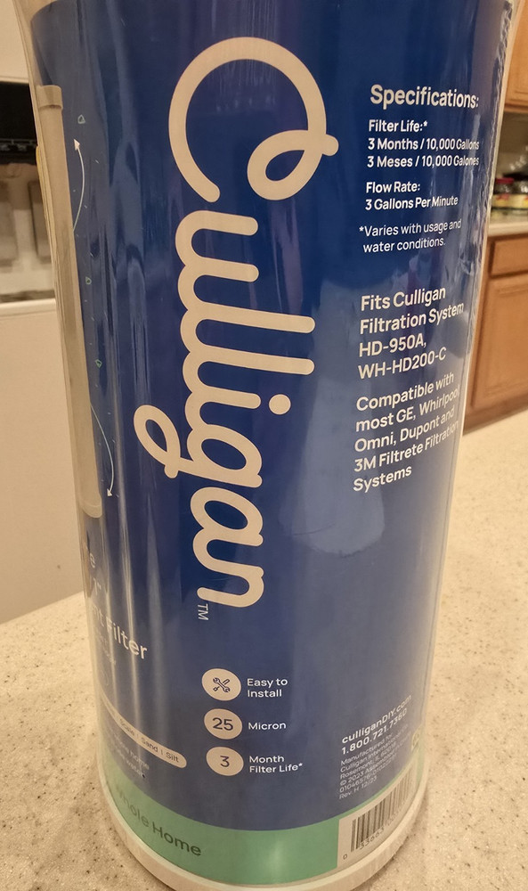 Culligan Whole House Carbon Filter Cartridge RFC-BBSA For HD950A