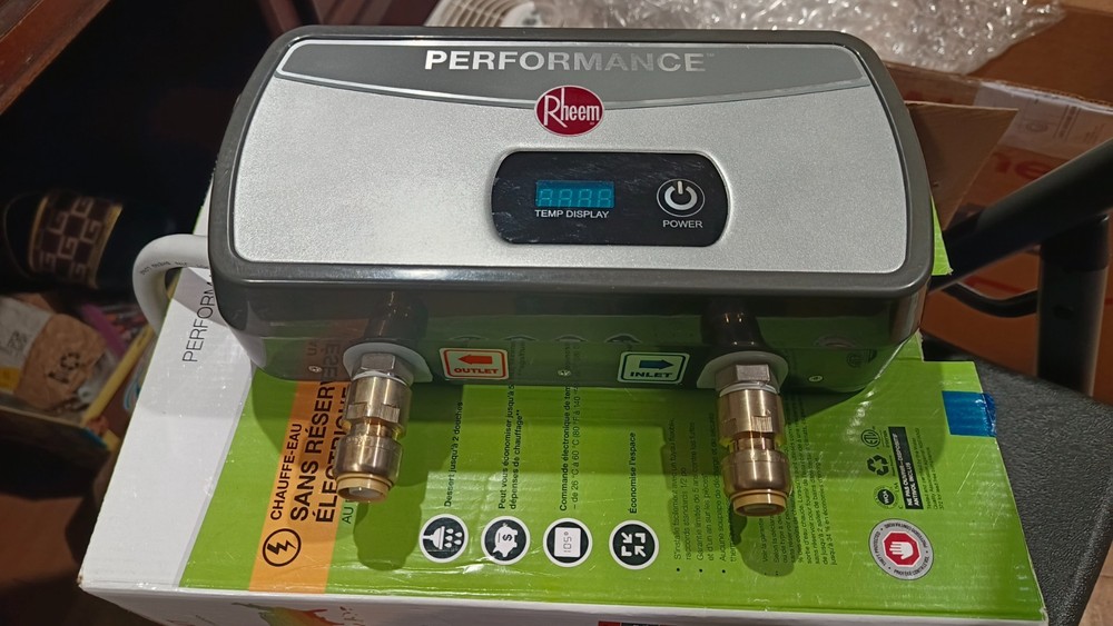 Rheem RETEX-06 6 kW 1.0 GPM Electric Tankless Water Heater - Gray