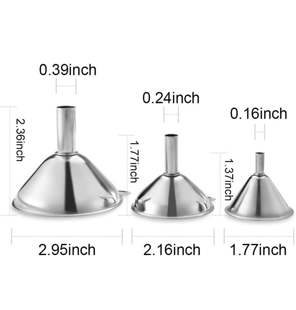 Versatile Mini Kitchen Funnel Set - 3 Sizes for Efficient Cooking & Storage