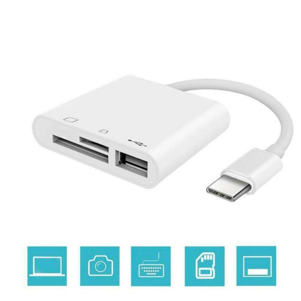 USB C 3 in 1 Hub Converter Type-C Adapter SD Card Reader For MacBook Pro Laptop