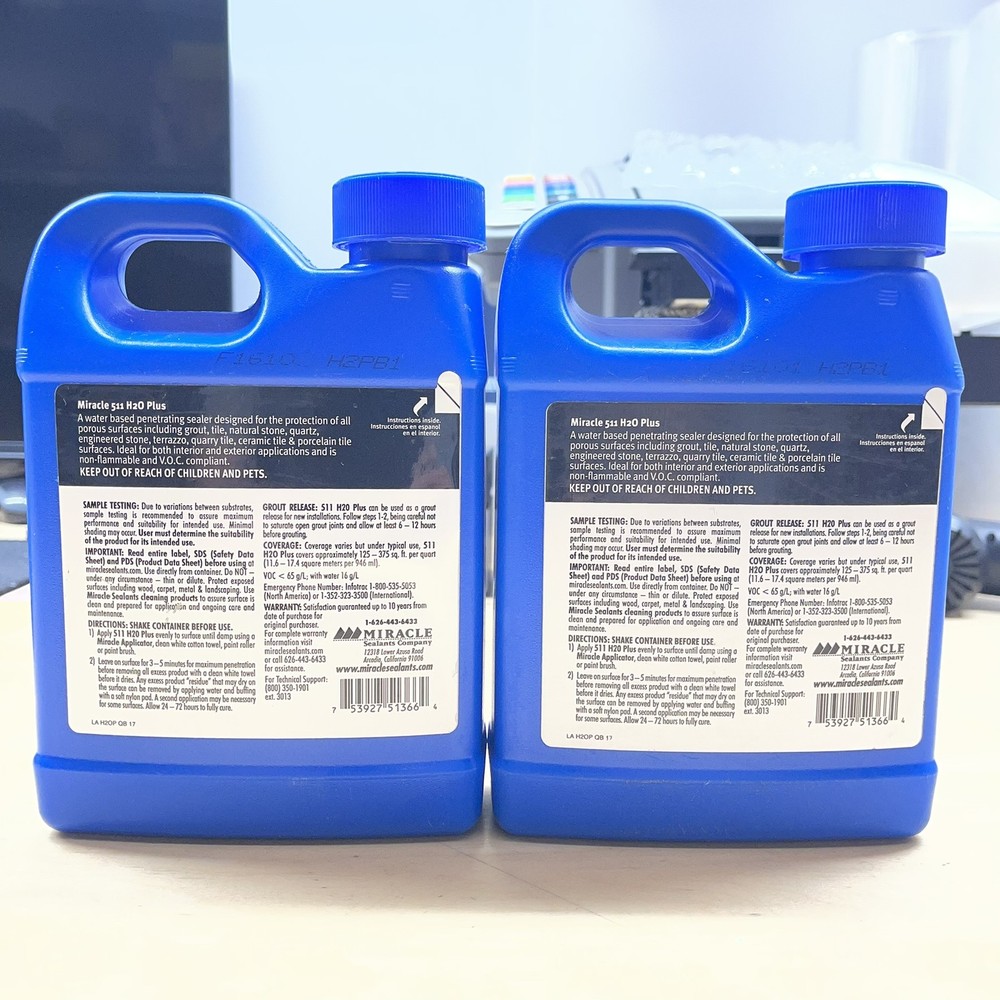 Miracle 511 H2O Plus Impregnator Sealer Water Base 1 Quart Each (2 Pack)