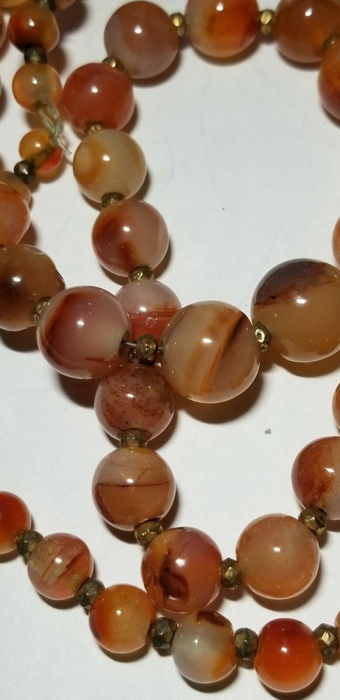 Vintage Agate/Carnelian Beads Necklace