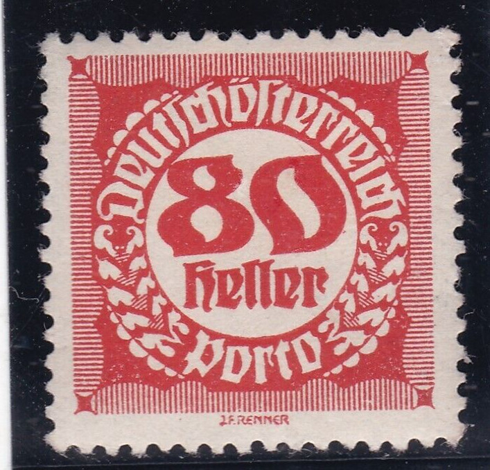 Austria 1920 Postage Due 80h Mint Hung SG D392 VGC