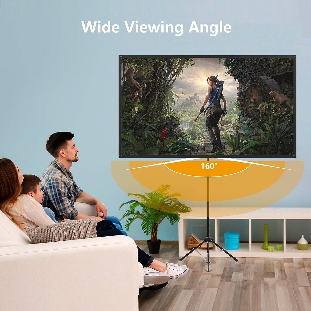 Portable Projector Screen with Stand - 16:9 Format - Lightweight & Easy Setup