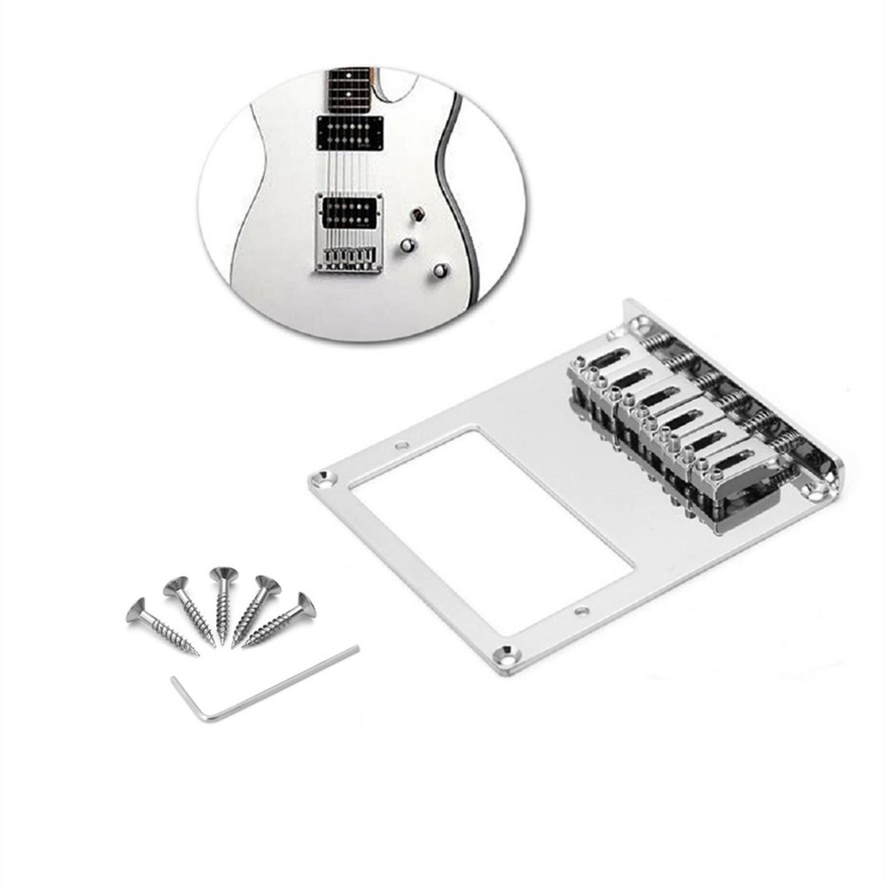 6 String Guitar Bridge Adjustable Saddles Replacement For Tele Telecaster Guitar