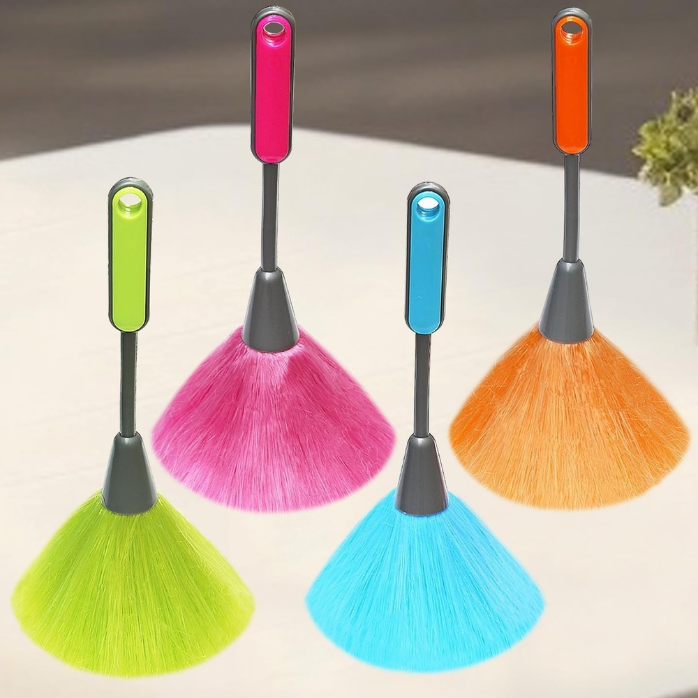4 Pack 10 inch Microfiber Duster, Feather Duster, Grips Microfiber Delicate