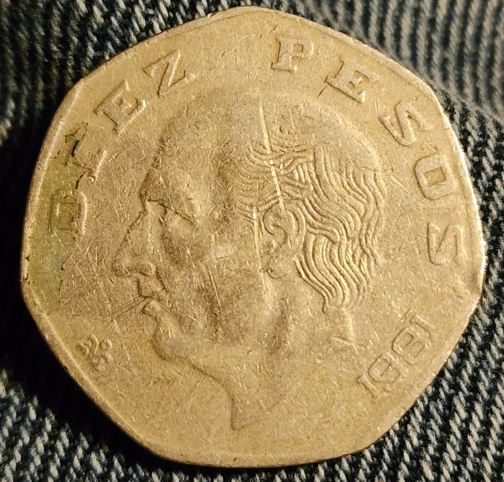 1981 Mexico 10 Pesos Coin