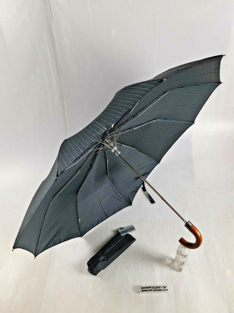 Unisex Mini Umbrella - Automatic - 10 Studs - Black/Grey - 2532-1 - Rainbow