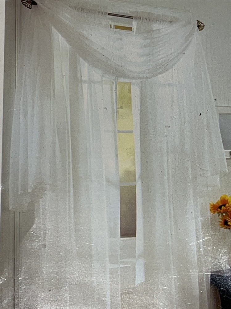 Target Home Collection Basic Sheer White Window Curtain Panel 60" x 84" Vtg New