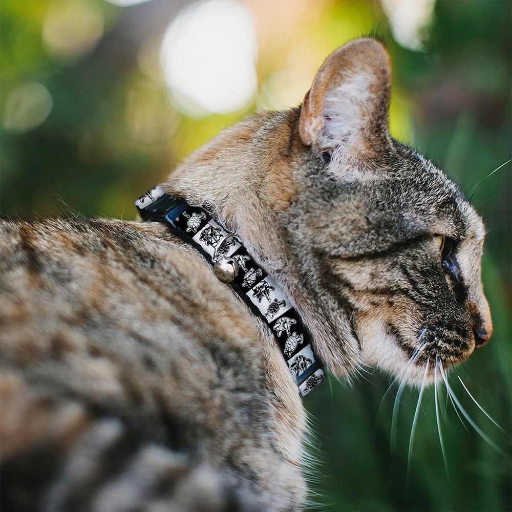 Grateful Dead Cat Collar, Breakaway Collar with Bell, Grateful Dead Dancing Terr