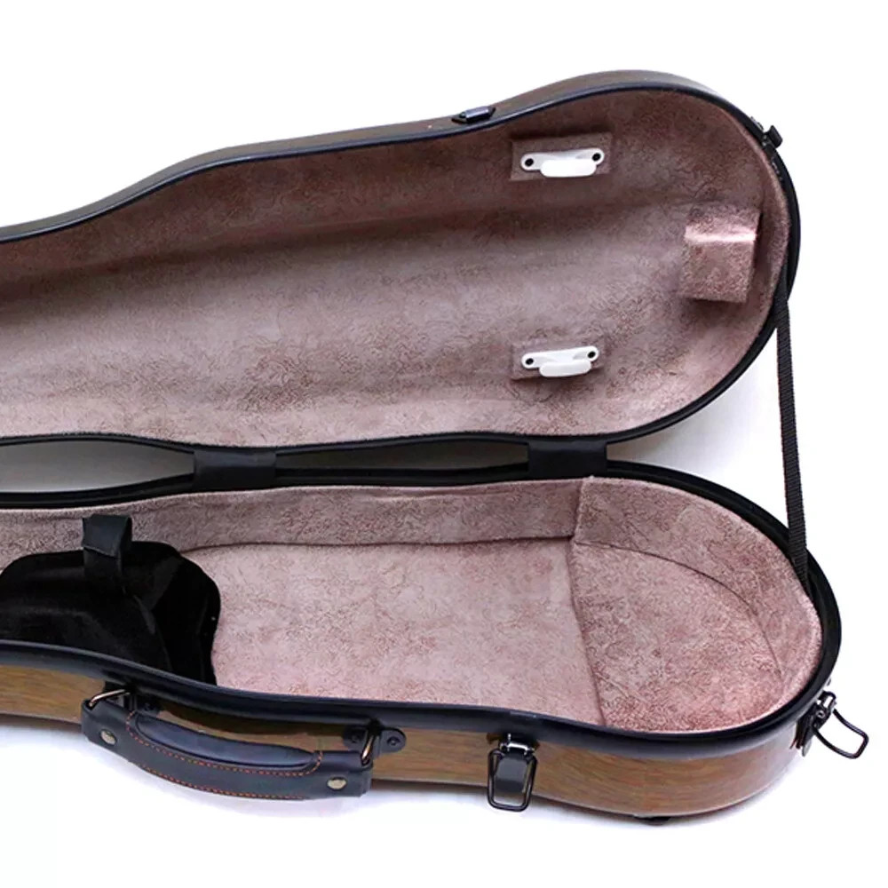 coffee Violin Case 4/4 Carbon Fiber Hard Shell Adjustable Backstrap