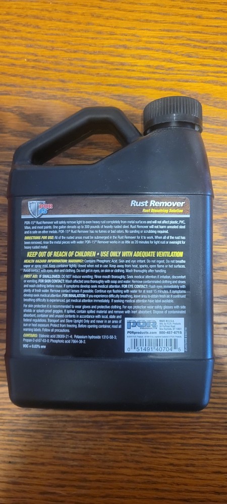 *NEW* POR 15 RUST REMOVER Dissolving Solution One Quart